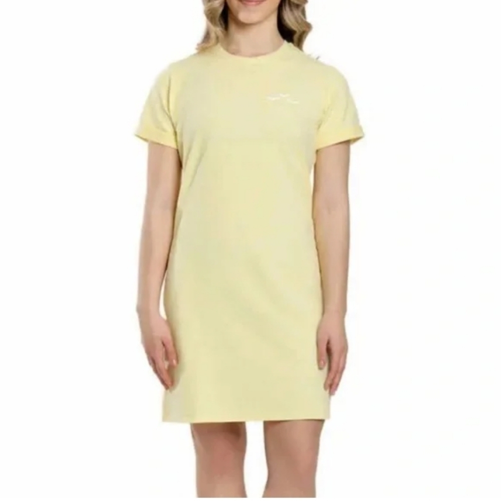 ❤️ NWOT Lazy Pants T-Shirt Dress Yellow Women's Cotton Blend Short Sleeve